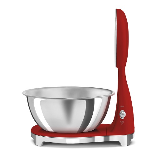Кухонные весы SMEG с аналоговым/цифровым дисплеем, макс. вес 5 кг, шаг 1 г, красные