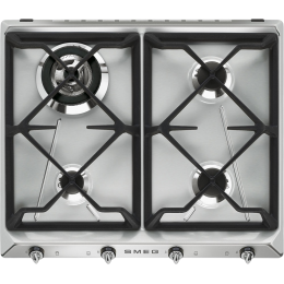 Встраиваемая газовая панель SMEG sr964xgh, 60 см, нержавеющая сталь
