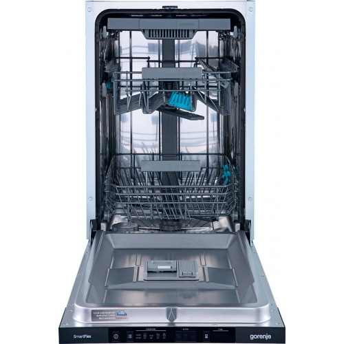 Встраиваемая посудомоечная машина GORENJE 45 см с 3 корзинами, нержавеющим баком и защитой AquaStop - 9 л, 45 дБ