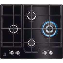 Газовая варочная поверхность Electrolux KGG6456K - 8900 Вт, Wok, газ-контроль, чугунные решетки, 59x52 см