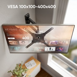 Кронштейн ONKRON M4 Black, 32-65, VESA 100-400, наклон -5º+8º, поворот 180º, от стены 55-500мм.