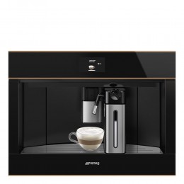 Кофемашина Smeg/ SMEG CMS4604NRRU Автоматическая кофемашина, 60 см, высота 45 см, черное стекло Eclipse, медный профиль