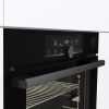 Встраиваемая электрическая духовка GORENJE 60 см с сенсорным программатором, паровым приготовлением и функцией пицца - черная, 77л, пиролиз, телескопические направляющие.