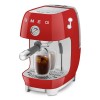 Рожковая эспрессо кофемашина SMEG 50-х годов, 15 бар, капучинатор, 1.4 л, красная