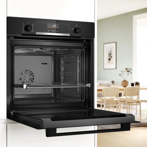 Духовой шкаф Serie 6 черный, класс А, 7 режимов, LCD-дисплей, EcoClean, SoftClose - идеальный выбор для вашей кухни