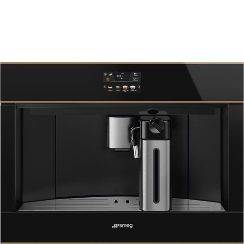 Кофемашина Smeg/ SMEG CMS4604NRRU Автоматическая кофемашина, 60 см, высота 45 см, черное стекло Eclipse, медный профиль
