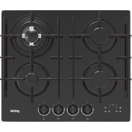 Варочная панель Korting hgg 6447 icptn, газовая, 60 см, 4 конфорки, WOK, таймер, газ-контроль