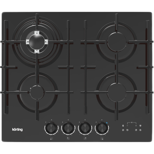 Встраиваемая газовая варочная панель KORTING 60 см с 4 конфорками, WOK, газ-контролем и электроподжигом (KHI 6099 ICGN, KHI 9099 ICGN)