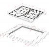 Варочная поверхность Kuppersberg/ KITCHEN RETAIL / Варочная поверхность Kuppersberg, газ, High-Tech, 59 см, автоматический электроподжиг, газ-контроль, форсунки под сжиженый газ, SABAF конфорки, чугунные решетки, цвет белый, цвет фурнитуры белый