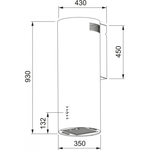 Вытяжка Franke/Best AXIS 35 WH - Цилиндрическая настенная вытяжка 35 см, 750 м³/ч с LED освещением и электронным управлением