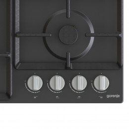 Газовая варочная панель GORENJE GW641EXB, 4 кВт, автоматический поджиг, черная, 60x52 см, 11.5 кг