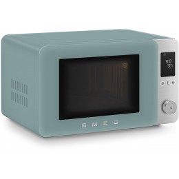 Микроволновая печь SMEG, отдельностоящая, объем 27 л, 9 функции приготовления, аэрогриль, 25 автоматических программ, быстрый старт, размораживание, мощность 900 Вт, 5 уровней мощности, инвертер + поворотный стол, плавное открывание дверцы, цвет изумрудно