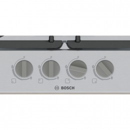 BOSCH PGH6B5K90R, газовая варочная панель 60см, нерж. сталь, 4 конфорки, WOK, газ-контроль, электроподжиг
