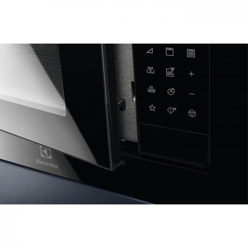 Встраиваемая микроволновая печь ELECTROLUX с грилем, 25 л, черная, высота 390 мм
