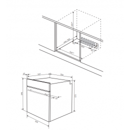 Духовой шкаф Kuppersberg HO 608 BB Glass, 78 л, черный, 8 режимов, макс. 310°C, поворотное управление, дисплей, таймер, телескопические направляющие.