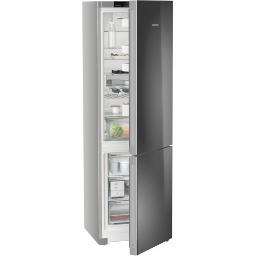 Холодильник LIEBHERR с NoFrost, EasyFresh, 3 контейнерами, высота 201,5 см, класс A++, черное стекло