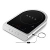 Настольная индукционная плита Smeg, 1 зона приготовления, мощность 1.45/2.1 кВт, сенсорное управление, таймер, звуковой сигнал, индикация остаточного тепла/времени, автоматическое отключение, термощуп, цвет белый