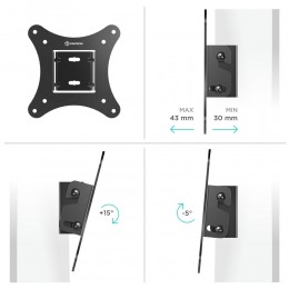 Кронштейн ONKRON SN31 Black 10-32, макс. 20кг, наклон -5°/+15°, вылет 30-43мм