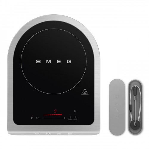 Настольная индукционная плита Smeg 1 зона, 1.45/2.1 кВт, сенсорное управление, таймер, изумрудно-зеленая