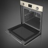 Встраиваемая электрическая духовка SMEG 60 см с пиролизом, 9 функций, кремовая, класс А