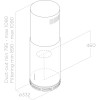 Островная вытяжка ELICA 33 см: отвод/рециркуляция, 3 скорости, 1200 м³/ч, LED освещение, индикация фильтра, уровень шума 49-63 дБ, цвет не указан.