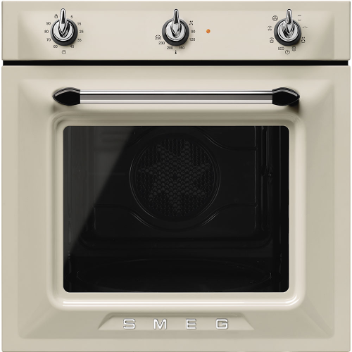 Встраиваемая электрическая духовка SMEG/ Victoria, Многофункциональный духовой шкаф, 60 см, 6 функций, кремовый