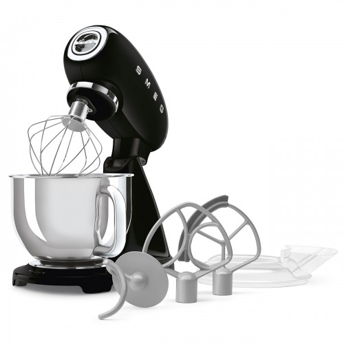 Планетарный миксер SMEG 50-х годов, 1000 Вт, 4.8 л, 10 скоростей, черный