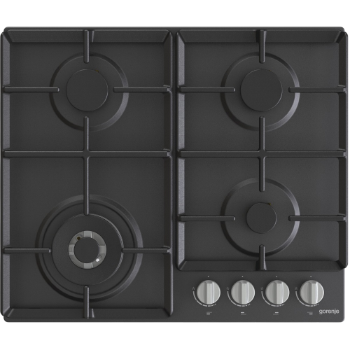 Встраиваемая газовая варочная панель GORENJE черная с автоматическим электроподжигом, размеры 13x60x52 см, вес 11,5 кг