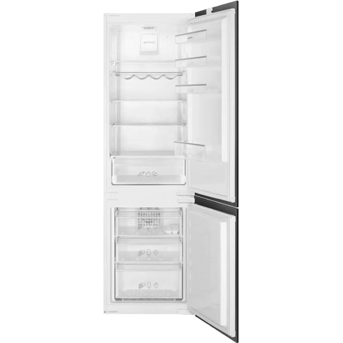 Встраиваемый холодильник SMEG 1775x540x545 мм - комбинированный, автоматическая разморозка, LED подсветка, инверторный компрессор, 193 л, класс E, цвет белый