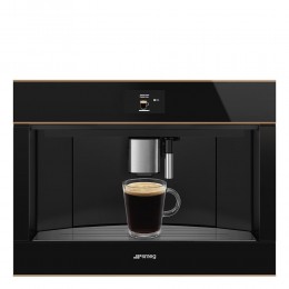 Кофемашина Smeg/ SMEG CMS4604NRRU Автоматическая кофемашина, 60 см, высота 45 см, черное стекло Eclipse, медный профиль