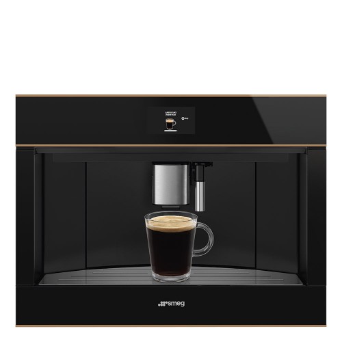 Кофемашина Smeg/ SMEG CMS4604NRRU Автоматическая кофемашина, 60 см, высота 45 см, черное стекло Eclipse, медный профиль