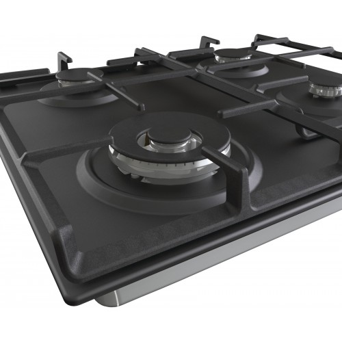 Встраиваемая газовая варочная панель GORENJE черная с автоматическим электроподжигом, размеры 13x60x52 см, вес 11,5 кг
