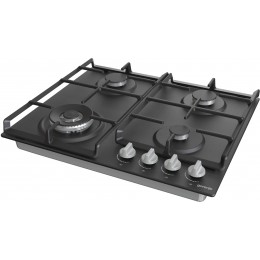 Газовая варочная панель GORENJE GW641EXB, 4 кВт, автоматический поджиг, черная, 60x52 см, 11.5 кг