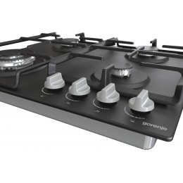 Газовая варочная панель GORENJE GW641EXB, 4 кВт, автоматический поджиг, черная, 60x52 см, 11.5 кг