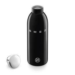 Термобутылка SMEG, стиль 50-х г.г., объем 500 мл, двойные стенки, поддержание тепла до 12 часов, поддержание холода до 24 часов, цвет черный