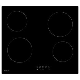 Варочная панель электрическая Evelux HEV 640 B, Hi Light, 60 см, 4 конфорки, сенсорное управление, таймер, блокировка, 6000 Вт