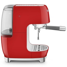 Кофемашина SMEG ECF03RDEU, эспрессо 1/2, 15 бар, капучинатор, 1.4 л, красная.
