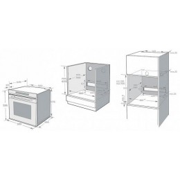 Встраиваемый духовой шкаф Korting OKB 1360 CSGW MW, 60 см, 72 л, СВЧ, сенсорное управление, гриль, конвекция, размораживание, белый