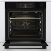 Встраиваемая электрическая духовка GORENJE 60 см с сенсорным программатором, паровым приготовлением и функцией пицца - черная, 77л, пиролиз, телескопические направляющие.