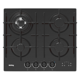 Варочная панель Korting hgg 6447 icptn, газовая, 60 см, 4 конфорки, WOK, таймер, газ-контроль