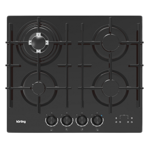Встраиваемая газовая варочная панель KORTING 60 см с 4 конфорками, WOK, газ-контролем и электроподжигом (KHI 6099 ICGN, KHI 9099 ICGN)