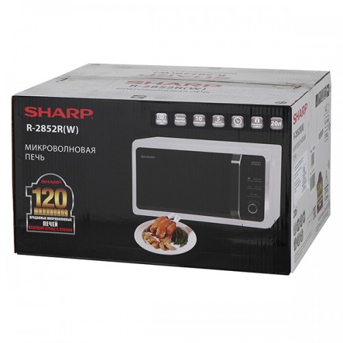 Микроволновая печь Sharp 20 л, 800 Вт, белая эмаль - Надежное решение для кухни