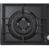 Встраиваемая газовая варочная панель Korting Crystal 60x51 см с электроподжигом и газ-контролем, чугунные решетки, подставка WOK и адаптер для кофейника, матовый черный