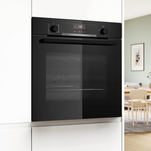 Духовой шкаф Serie 6 черный, класс А, 7 режимов, LCD-дисплей, EcoClean, SoftClose - идеальный выбор для вашей кухни
