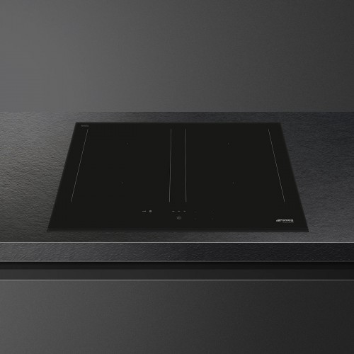 Варочная поверхность Smeg 60 см, индукционная, 4 зоны нагрева, слайдерное управление, таймер, черный цвет