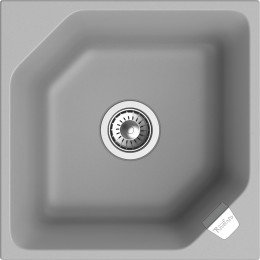 RIVELATO Мойка LOCUS 50 1-чаш 500*500, монтаж: врезной, материал: кварц, цвет: серый металлик