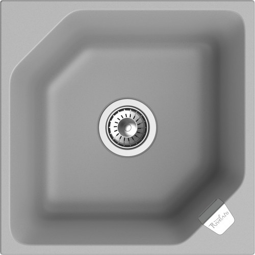 RIVELATO Мойка LOCUS 50 1-чаш 500*500, монтаж: врезной, материал: кварц, цвет: серый металлик