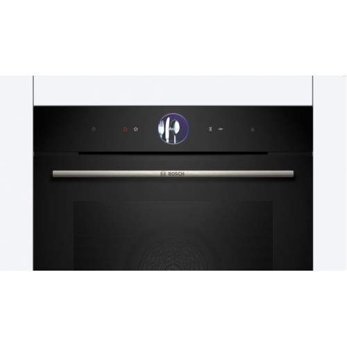 Духовой шкаф-пароварка Home Connect!! Serie 8 — черный, 21 режим, сенсорное управление, приготовление на пару, 4-слойное остекление, TFT-дисплеи 2,5