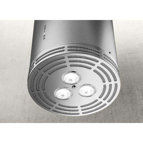 Островная вытяжка ELICA 33 см: отвод/рециркуляция, 3 скорости, 1200 м³/ч, LED освещение, индикация фильтра, уровень шума 49-63 дБ, цвет не указан.