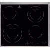 Встраиваемая электрическая варочная поверхность ELECTROLUX HiLight на 4 конфорки с расширением - стеклокерамика, 6300 Вт, независимая установка, размеры 57.6x51.6 см, нержавеющая сталь.